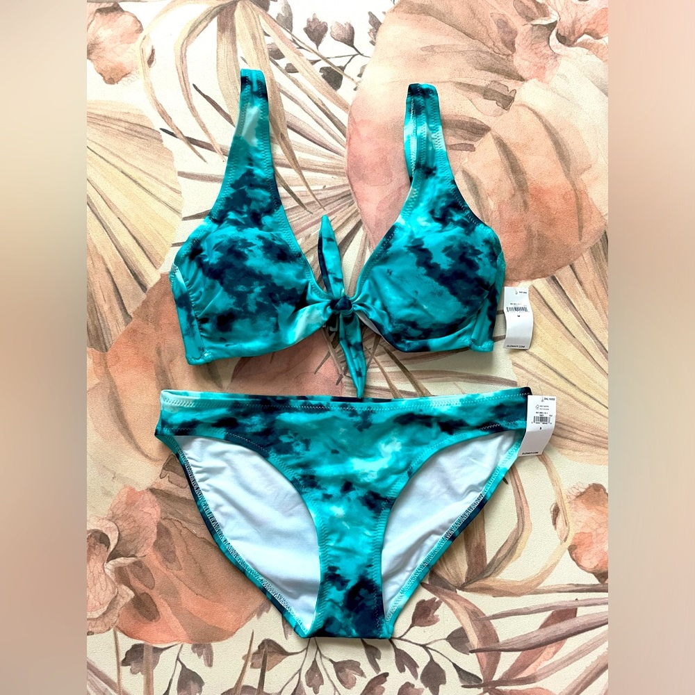 NWT Blue Tie Dye Old Navy Twist Tie Bikini